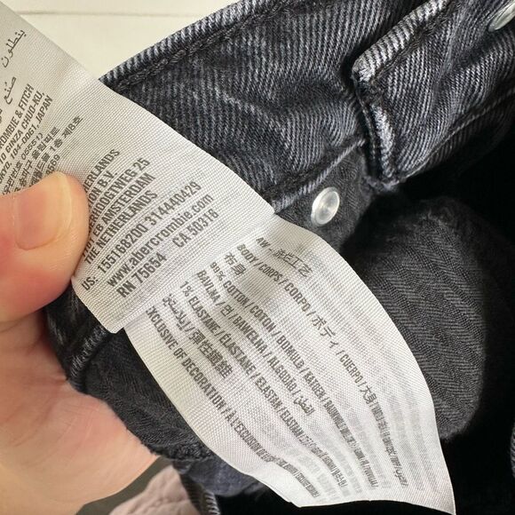 Abercrombie & Fitch Women’s 24 Black The Mom High Rise Jeans - Picture 7 of 7